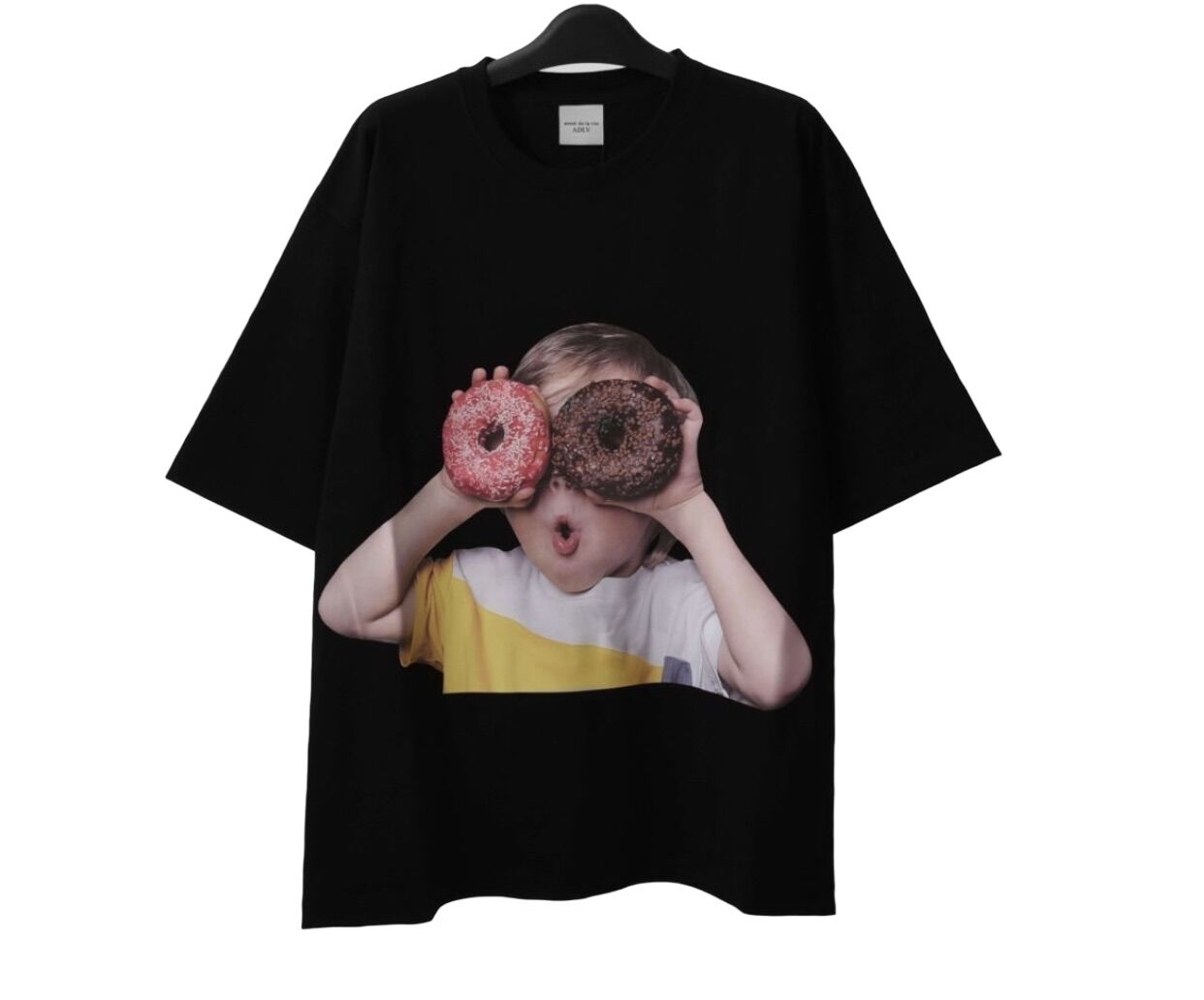 Áo thun tay ngắn cổ tròn ADLV chính hãng Baby Face Donut Cotton cao cấp cho nam nữ Hàn Quốc áo phông form rộng tay lỡ unisex ADLV nhập khẩu Hàn Quốc