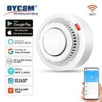 Tuya Wifi Khói Báo Động Cháy Bảo Vệ Khói Detector Smokehouse Kết Hợp Báo Động Cháy Nhà Hệ Thống An Ninh Nhân viên Cứu Hỏa