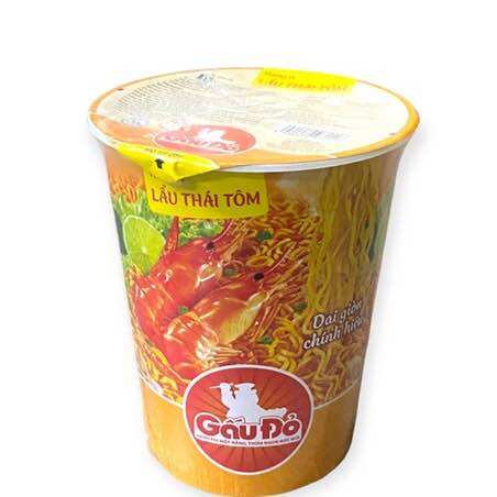 Mì ly gấu đỏ vị lẩu thái tôm thùng 24 ly 65g