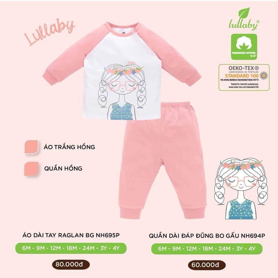 Bộ dài tay cotton mỏng thu đông Lullaby (sale)
