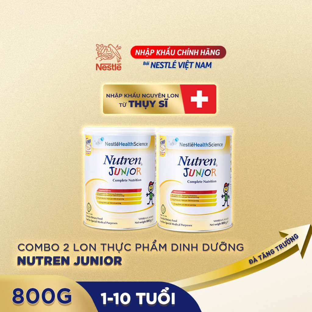 Date 10/2024-Sữa Nutren Junior Thụy Sĩ 800 g