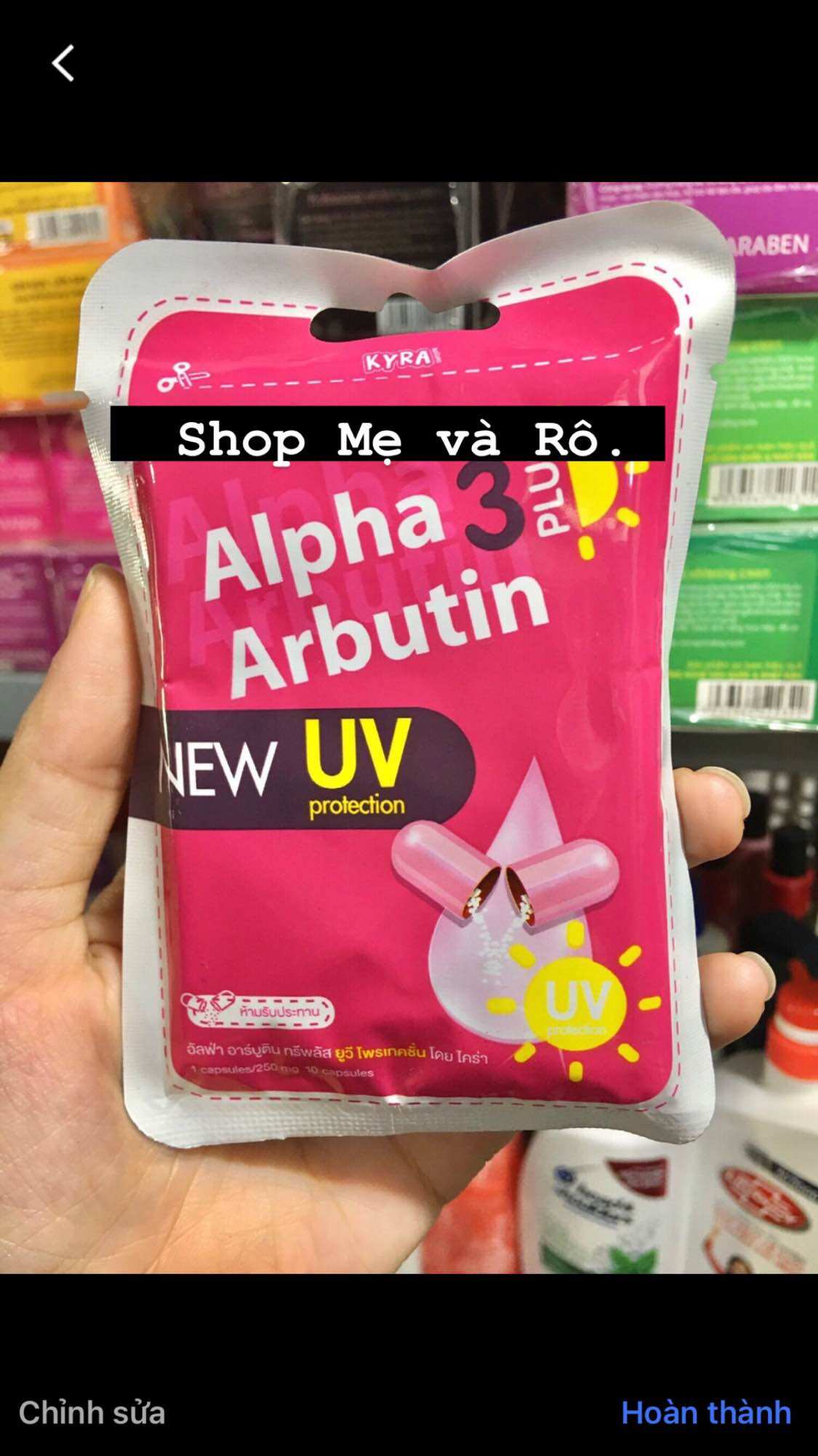 Vĩ viên alpha Arbutin vĩ 10 viên từ Thái Lan