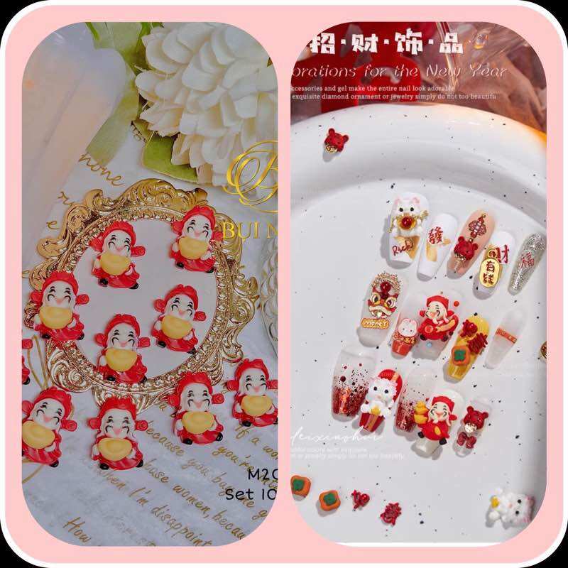 Charm thần tài tết m204 set 10viên