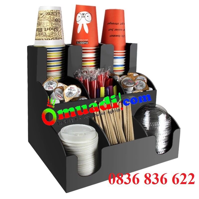 Kệ đựng cốc 3 tầng mica cao cấp