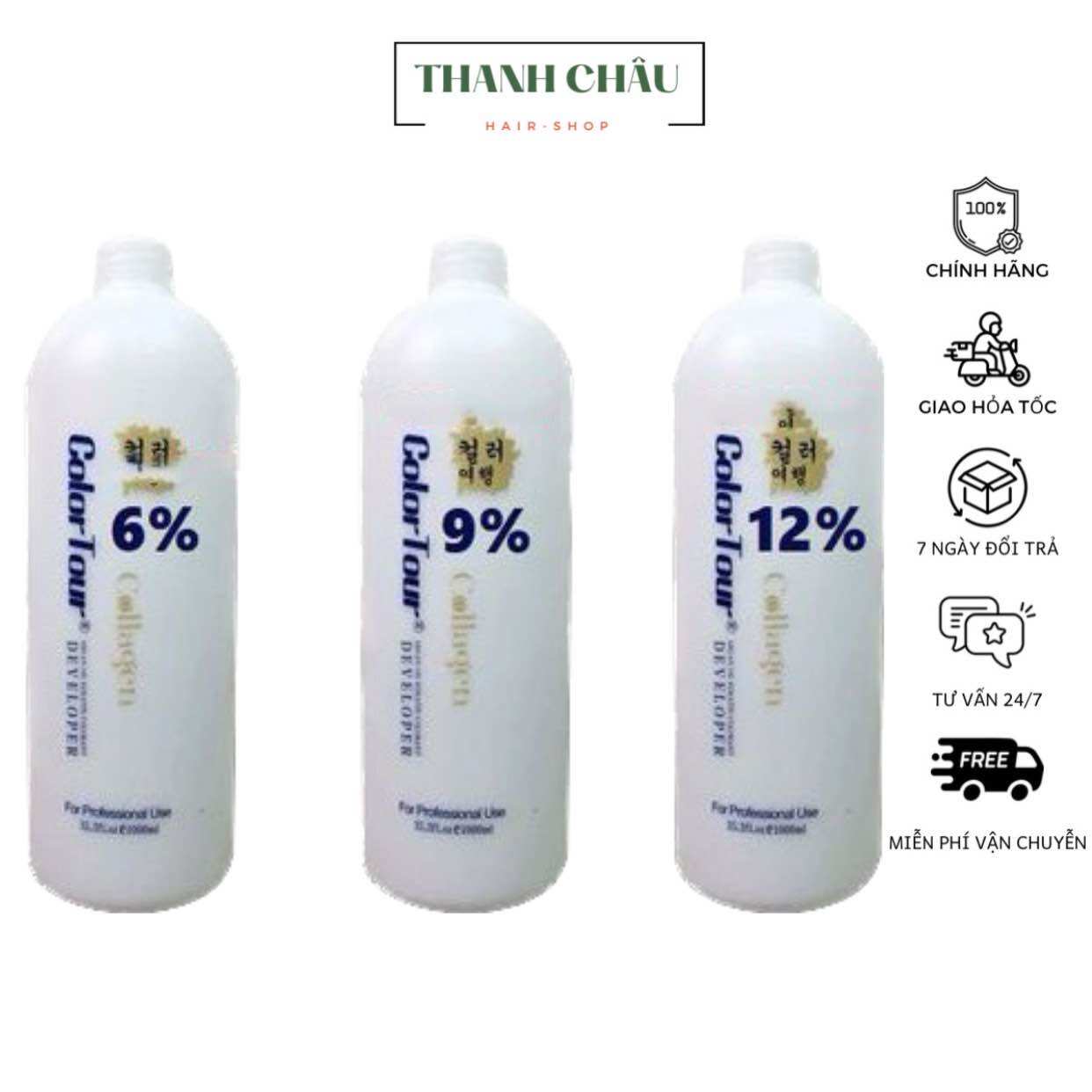 Oxy  color tour trợ nhuộm không rát 3% 6%  9% 12%