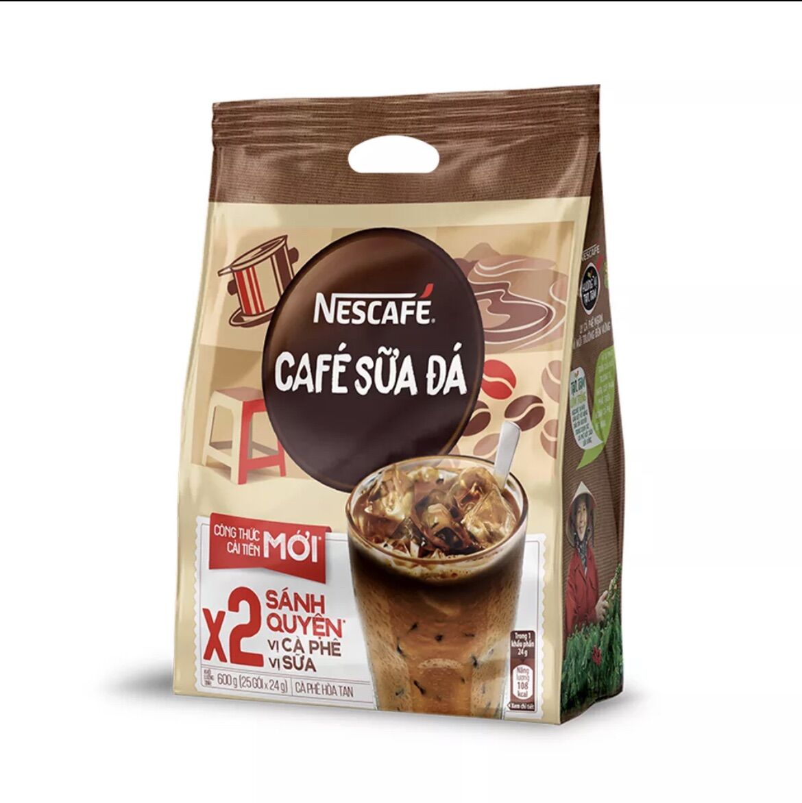 [COMBO 2 CF SỮA 25 GÓI] Combo 2 bịch Nescafé cf sữa đá (Bịch 25 gói x 24g)