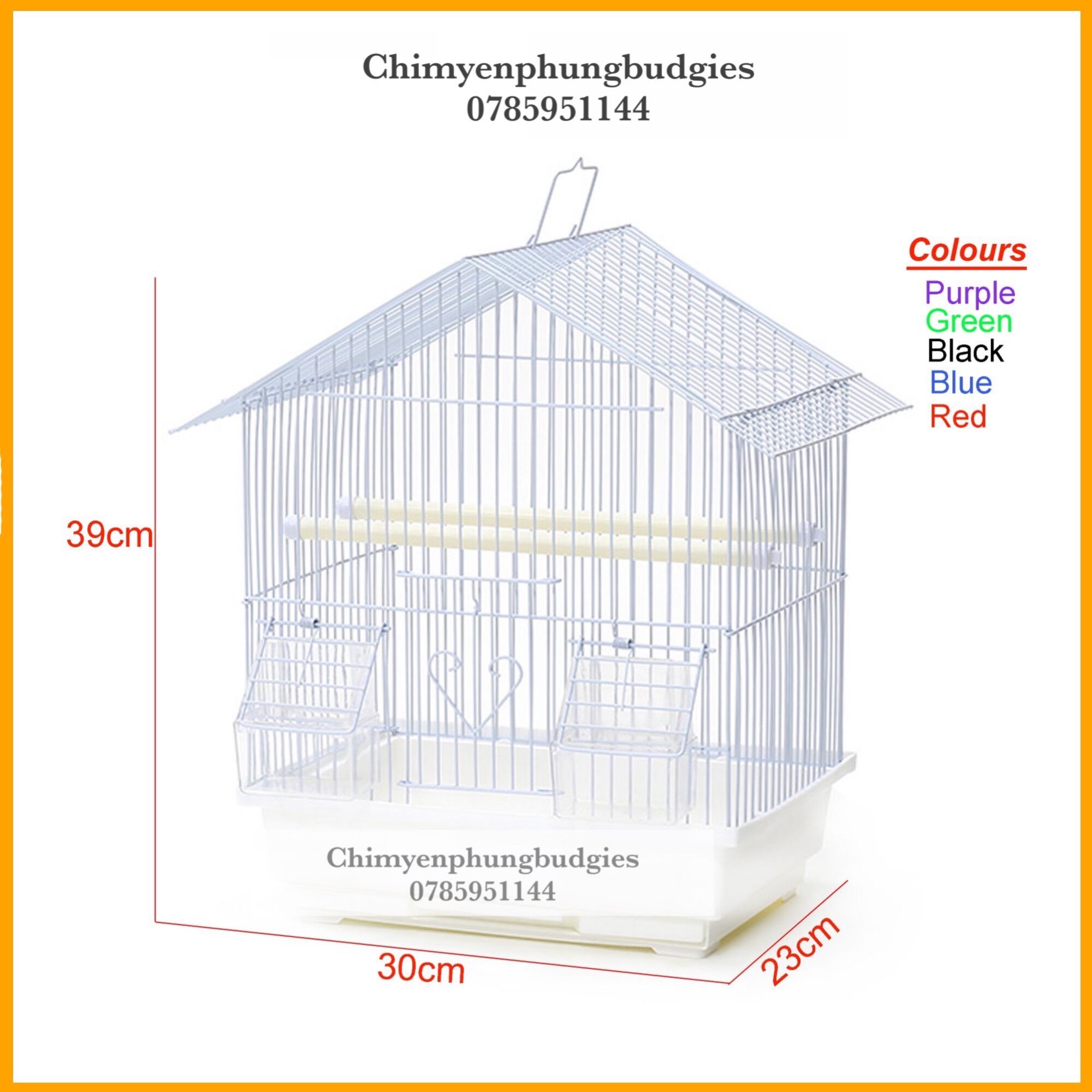 Lồng chim mái nhà cho chim cảnh, vẹt (đủ phụ kiện) [SG-giao hoả tốc 2h]