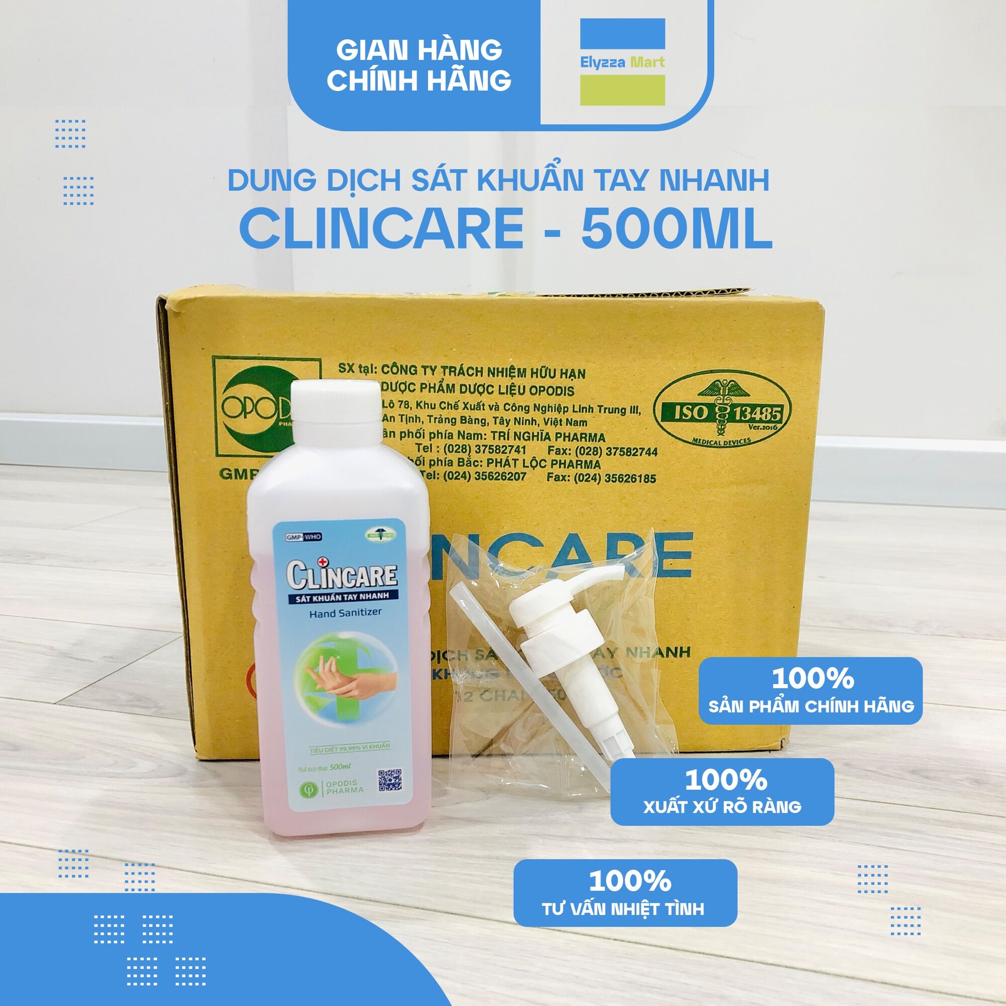 Dung dịch sát khuẩn tay nhanh clincare 500ml