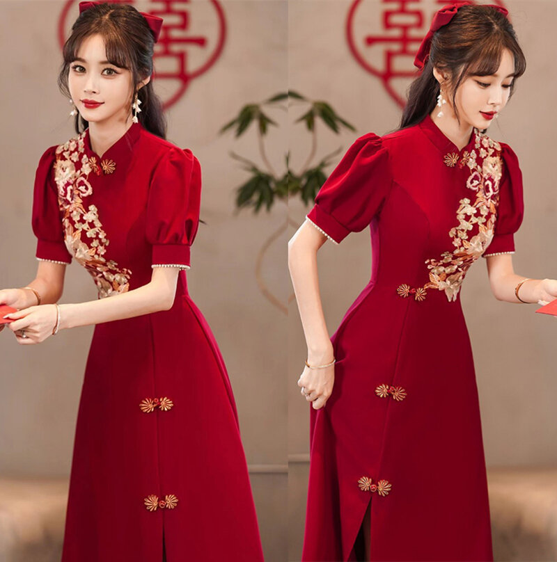  Váy Cưới Phong Cách Trung Hoa Đầm Cưới Thanh Lịch Váy Cưới Cho Cô Dâu Váy Cưới Dài Tay Ngắn Đầm Cưới Thanh Lịch 