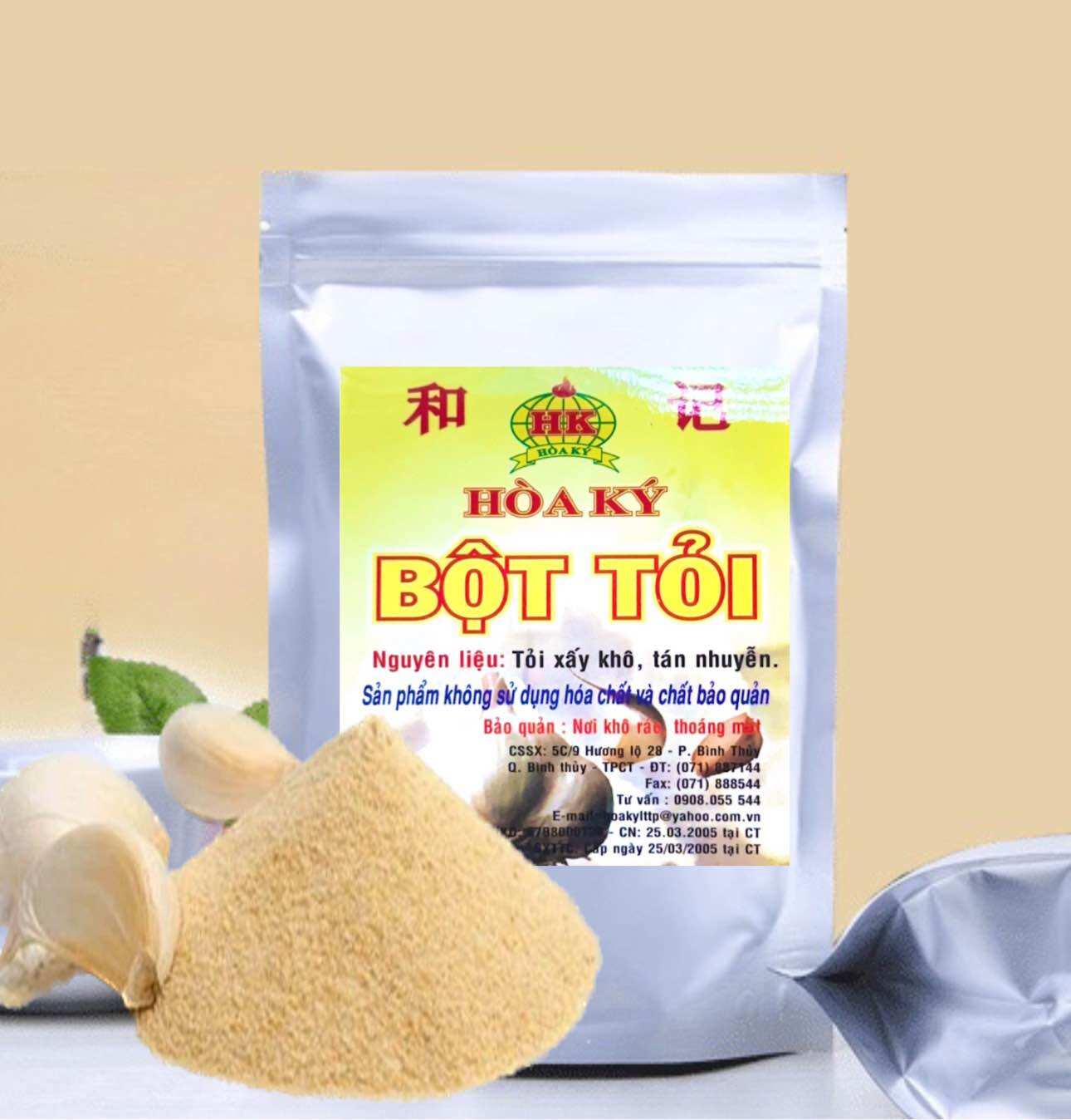 Bột tỏi 200gr, dùng giống củ tỏi.
