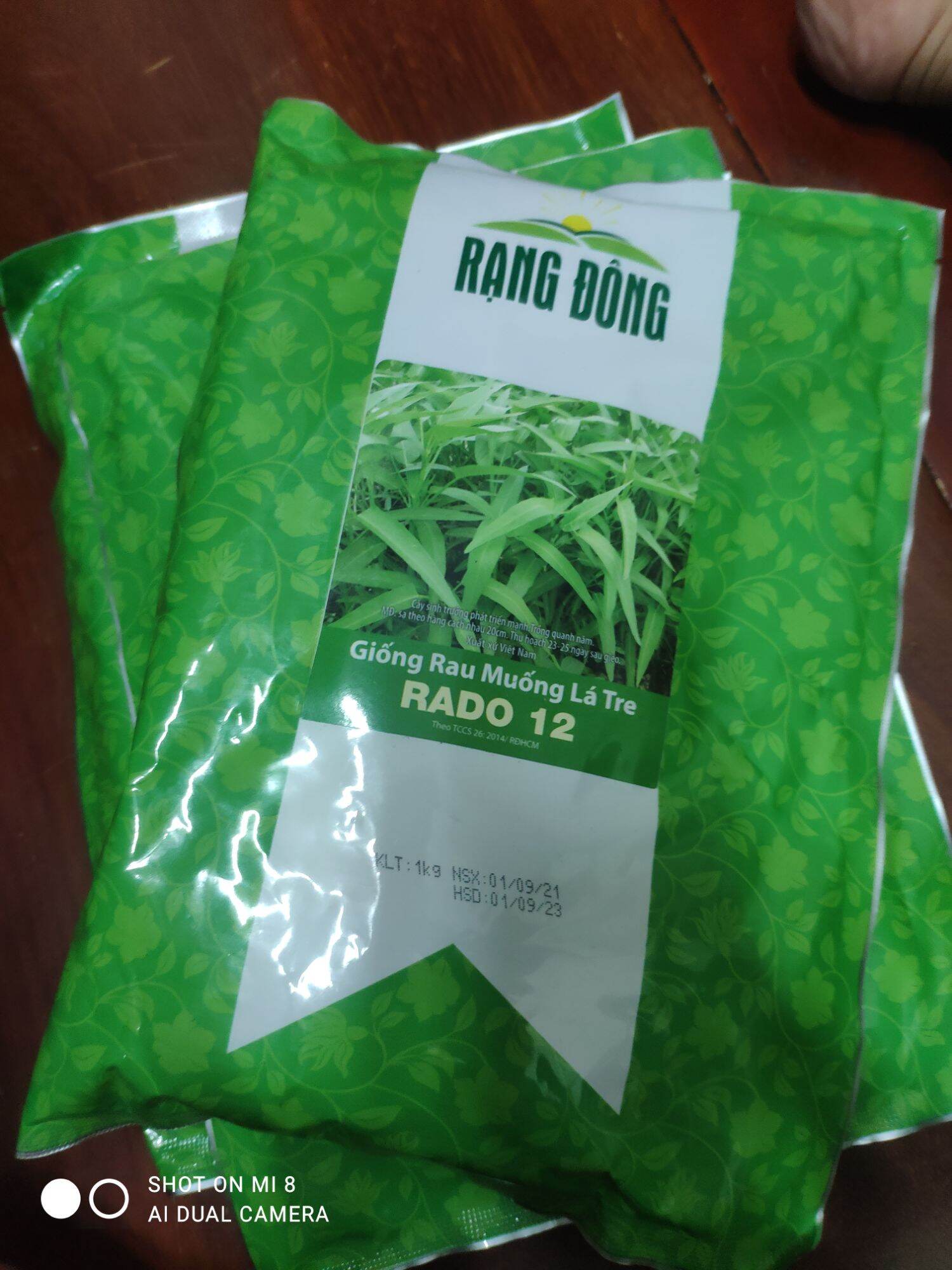 Rau muống lá tre Rạng đông túi 500gr