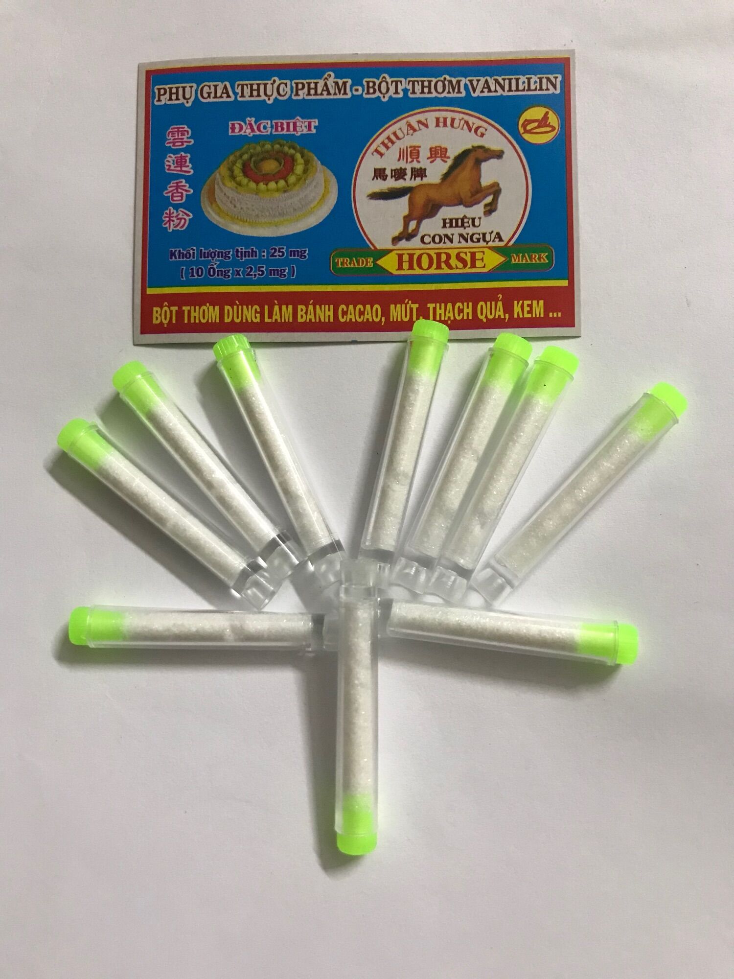Ống vanillin thơm làm bánh, kem, thạch ( 05 ống vani )