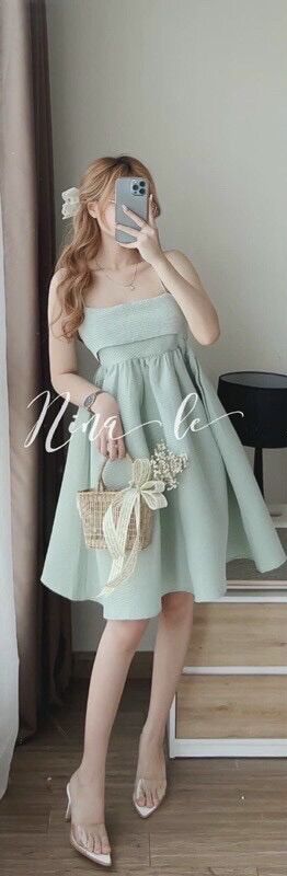 (SHOP BIGSIZE nữ 50kg đến 90kg) ĐẦM 2 DÂY BABYDOLL NƠ LƯNG BIGSIZE