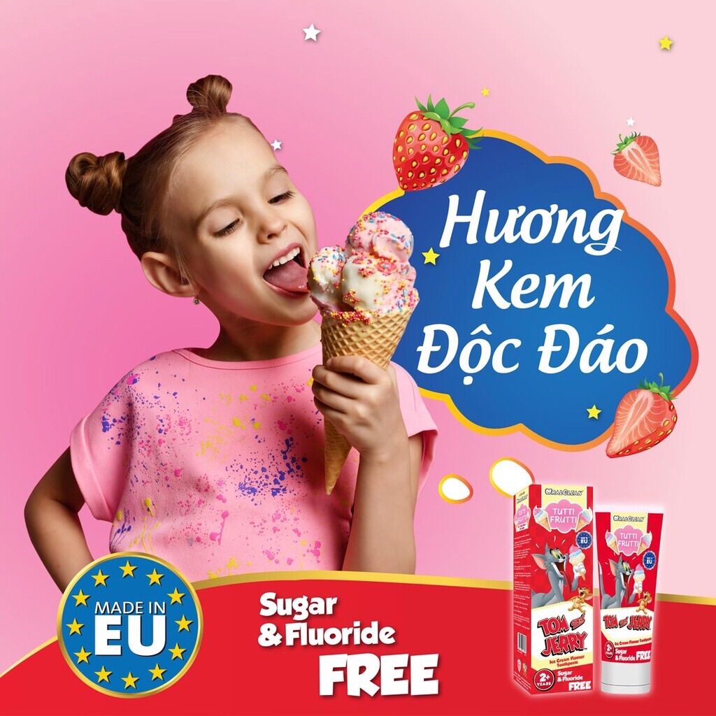 Kem đánh răng trẻ em Oral clean Tom&Jerry 75ml