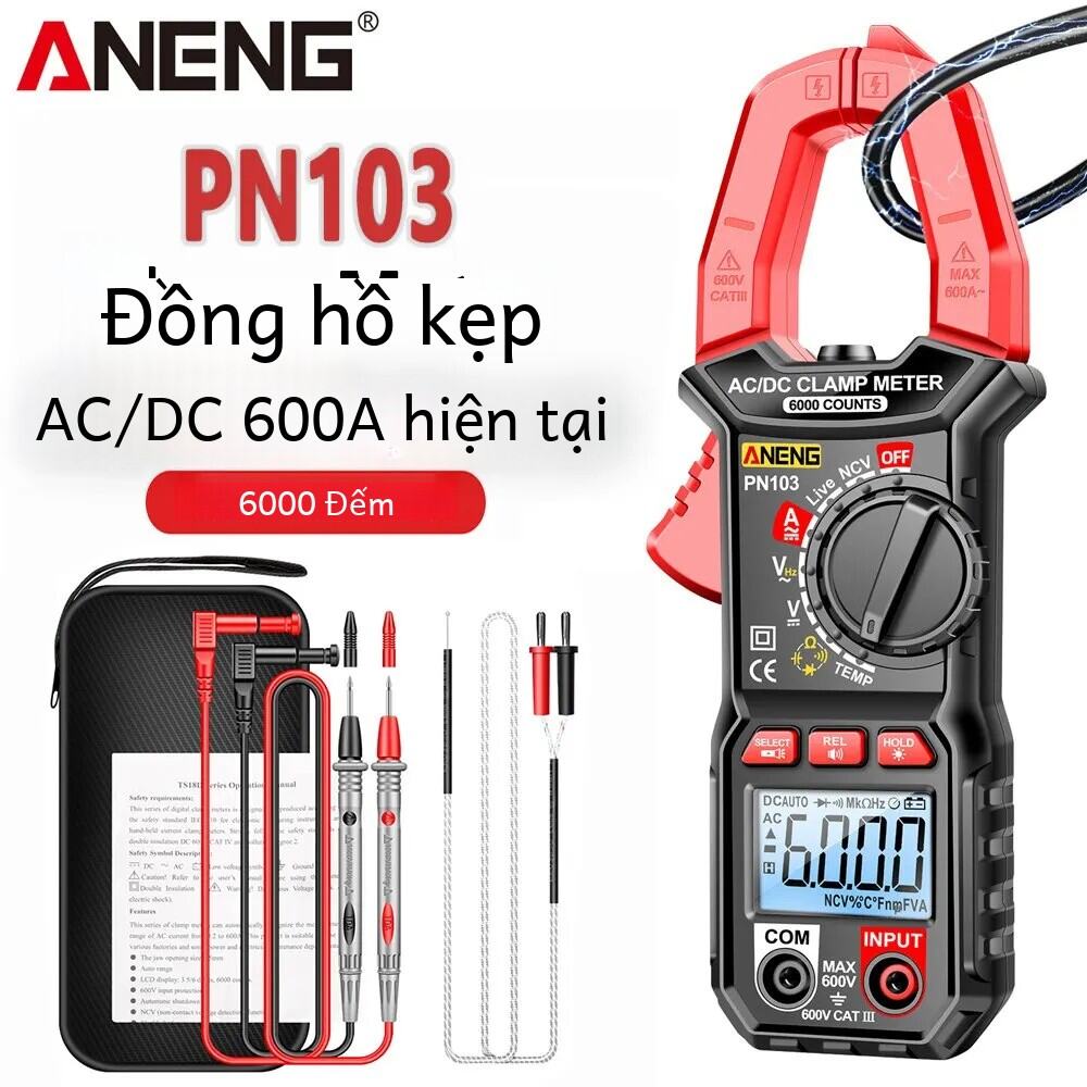 ANENG PN103 Kẹp Kỹ Thuật Số 6000 Đếm 600A Dòng Điện AC Bút Thử Điện Áp AC/DC Điện Dung NCV Ohm Diode Bút Thử Điện Đồng Hồ Đo Vạn Năng