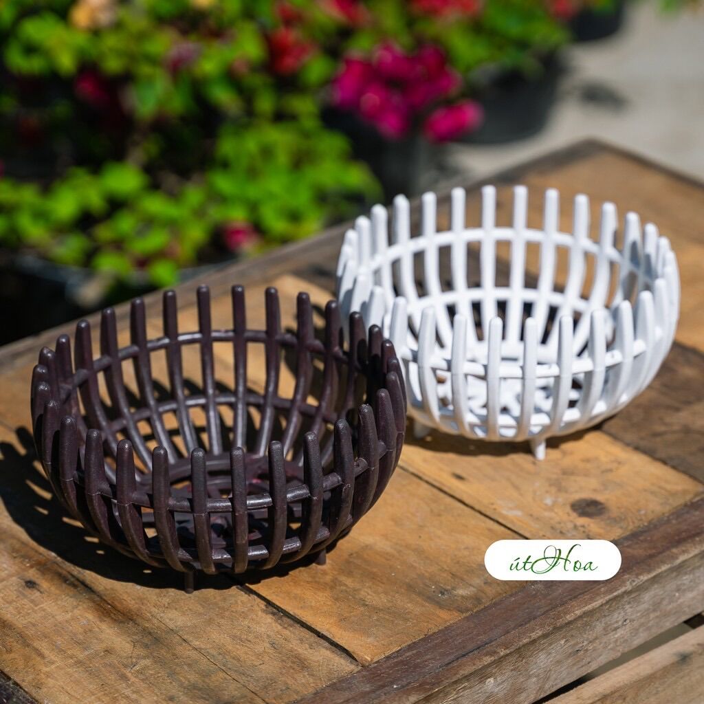Combo 5 Chậu Trồng Lan Rổ Bí Phi 21Cm (Dày, Đẹp)