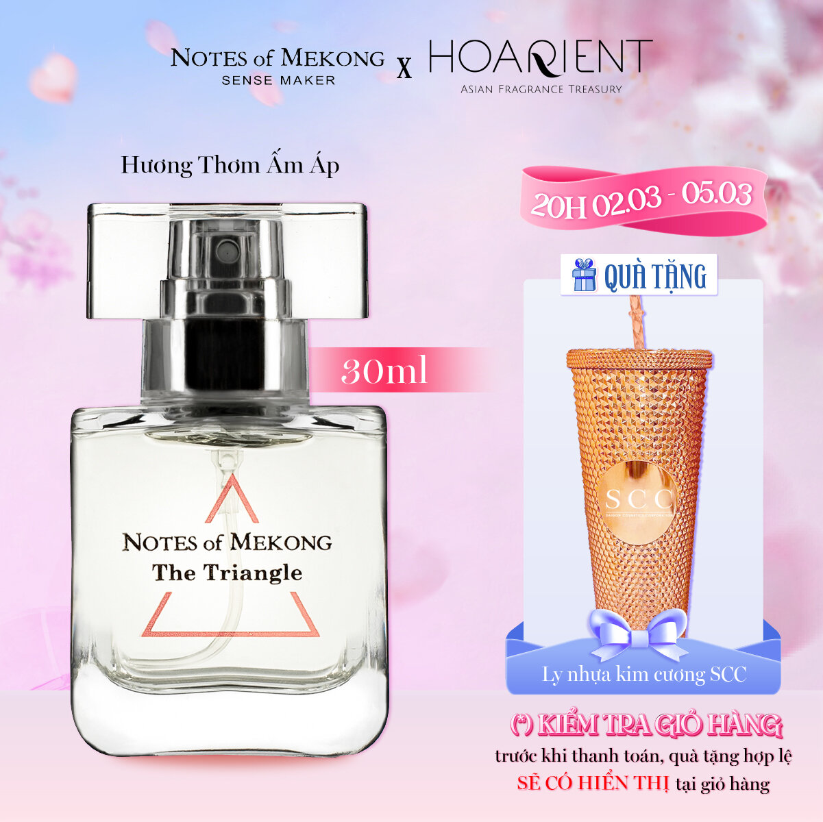 Nước Hoa Nữ Cao Cấp Notes Of Mekong The Triangle Mùi hương Ngọt Ngào Nữ Tính 30ml HOARIENT Chính Hãng