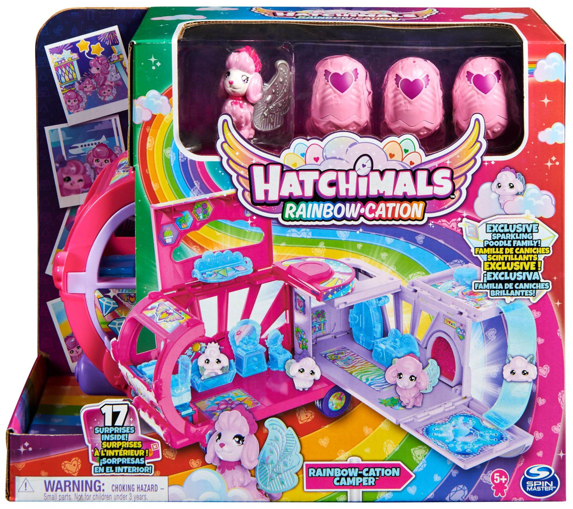 Đồ chơi Hatchimals: xe ô tô Rainbow cation canper cắm trại đa năng cùng gia đình 6 nhân vật Hatchimals