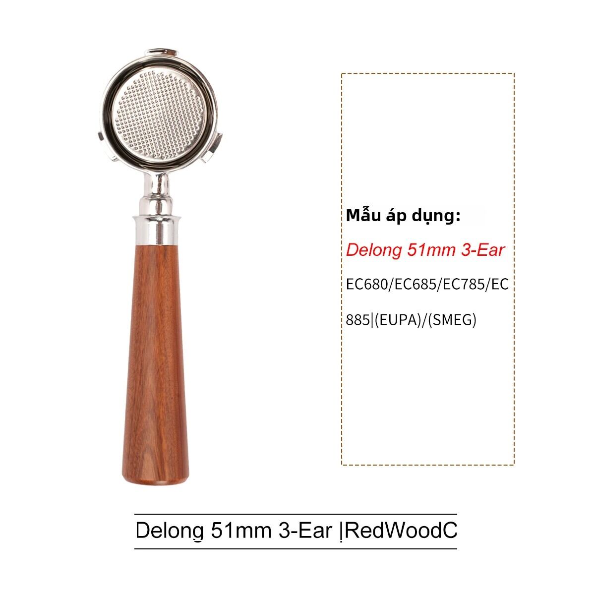 51mm Bottomless Portafilter Cho Delonghi EC680 EC310 Máy Pha Cà Phê Espresso Kim Loại Thay Thế Giỏ L