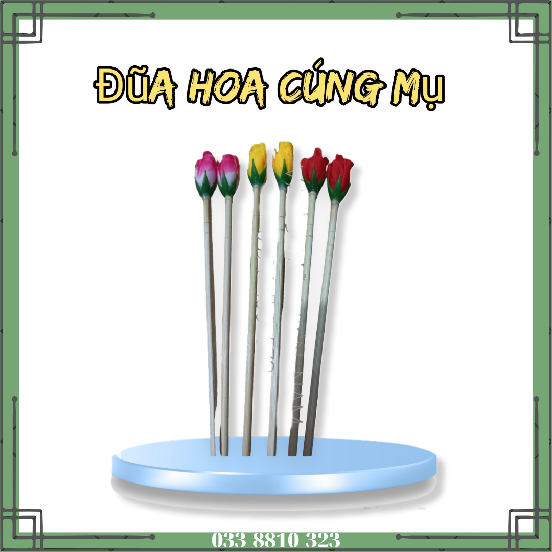 Bộ đôi đũa hoa cúng mụ đầy tháng, thôi nôi