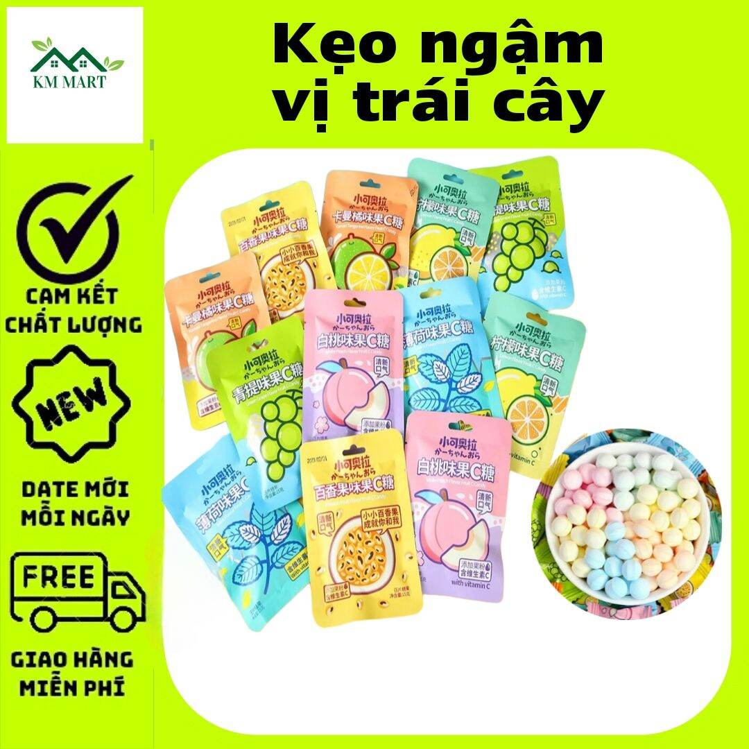 Kẹo ngậm không đường thơm miệng vị trái cây LKM Mart