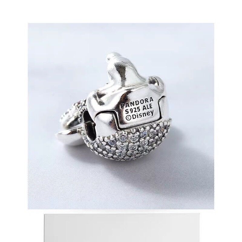 CHARM PAN ALE DISNEY MICKEY NƠ ĐÍNH ĐÁ BẠC S925