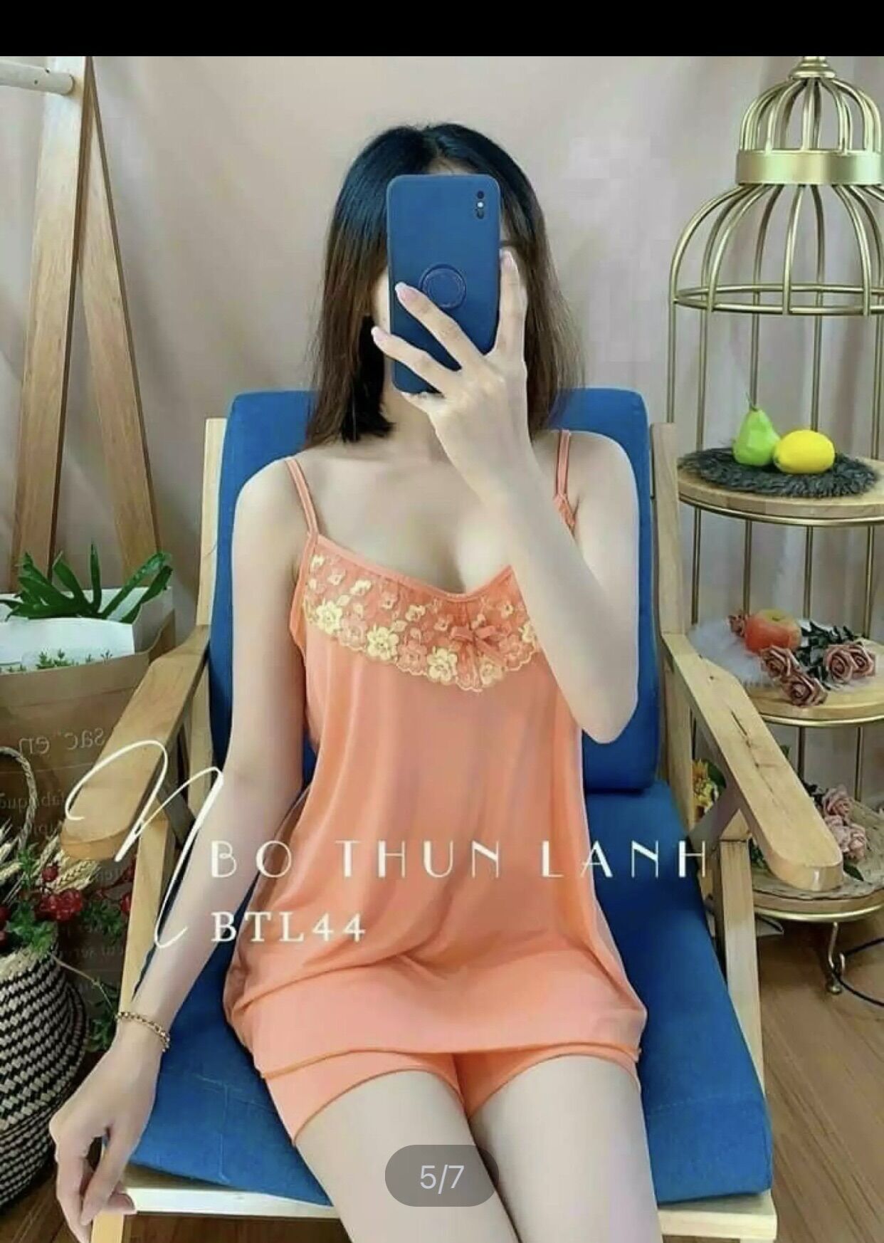 Bộ đùi thun lạnh 2 dây phối ren xinh xắn