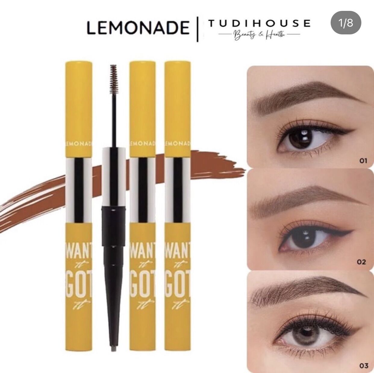 [ mẫu mới 2023 ] Chì kẻ mày 2 đầu Lemonade Want It Got It Dual Eyebrow