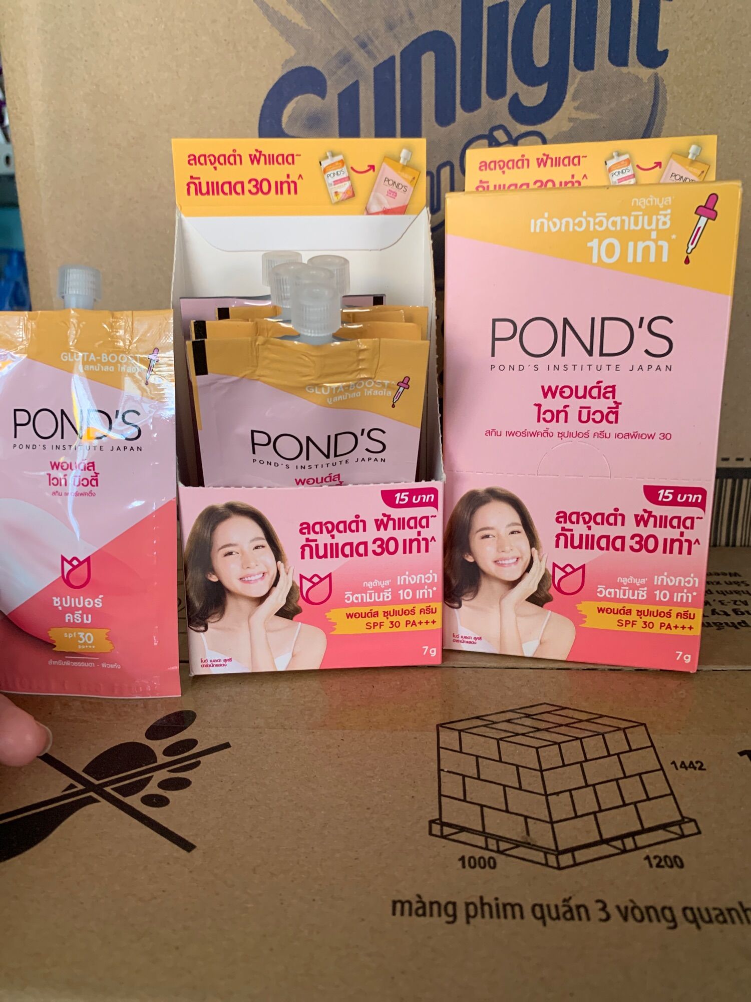 Pond’s trắng hồng ( 100% chính hãng )gói nhỏ 7 g cho làn da trắng hồng không tỳ vết 1 hộp 6 gói