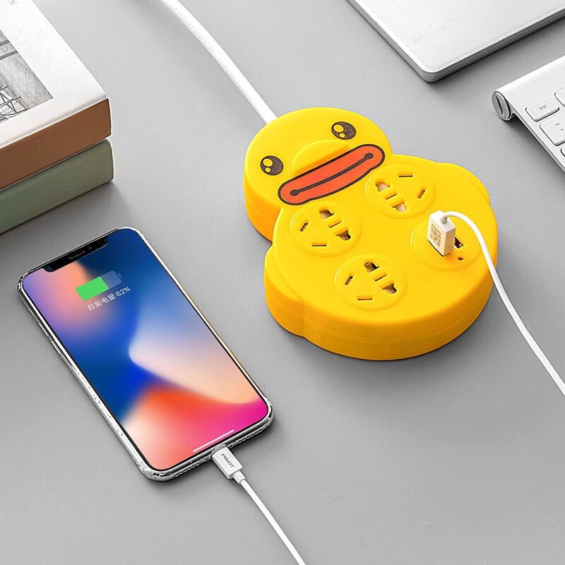 Ổ cắm điện có cổng usb hình vịt vàng đa năng tiện lợi