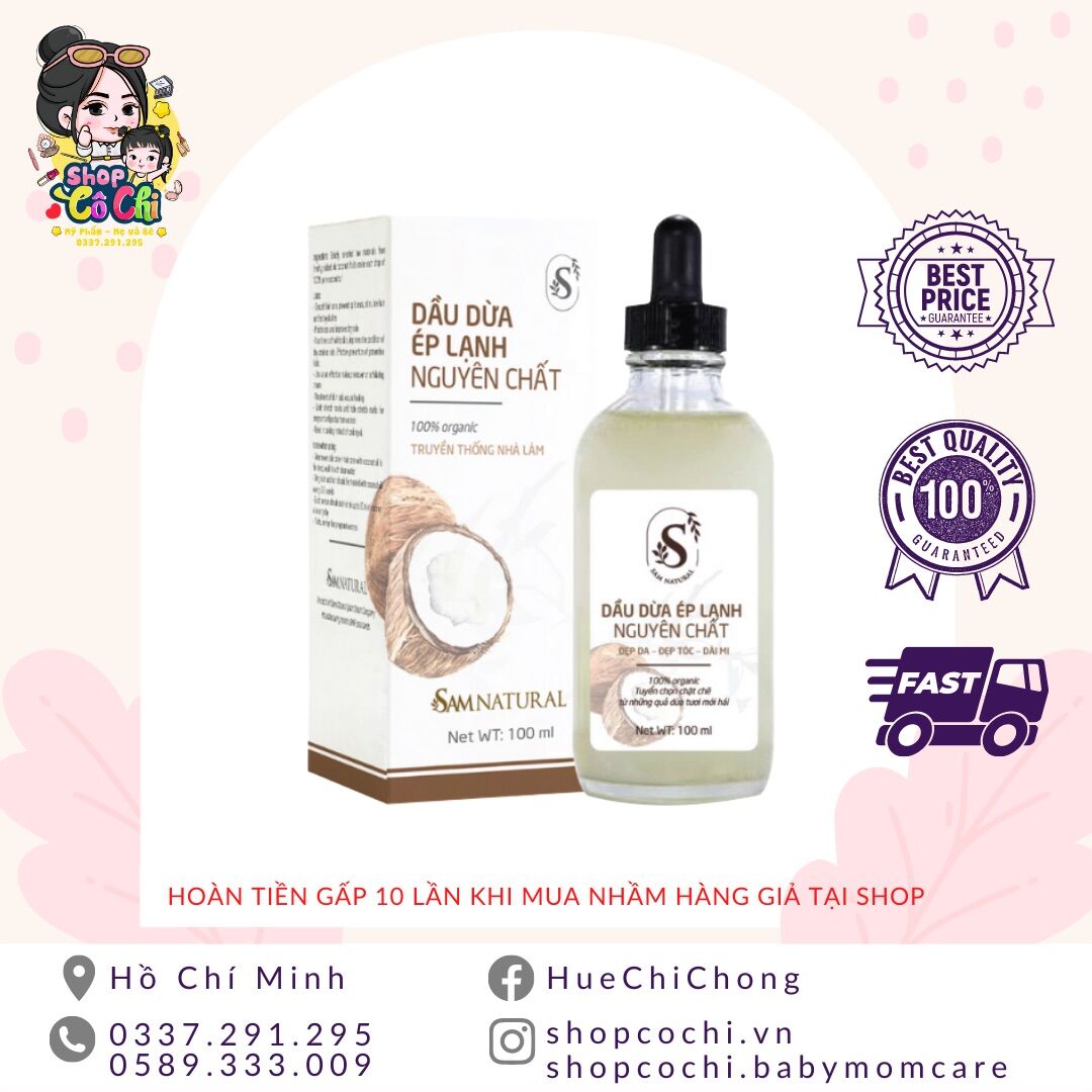 Dầu Dừa Nguyên Chất Sam Natural 100ml