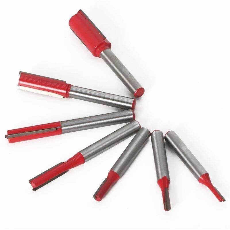 Mũi phay gỗ thẳng nền cốt nhỏ 6.35 mm đầu 3li đến 20li hiệu Favi, mũi router thẳng,mũi soi gỗ chuyên dụng