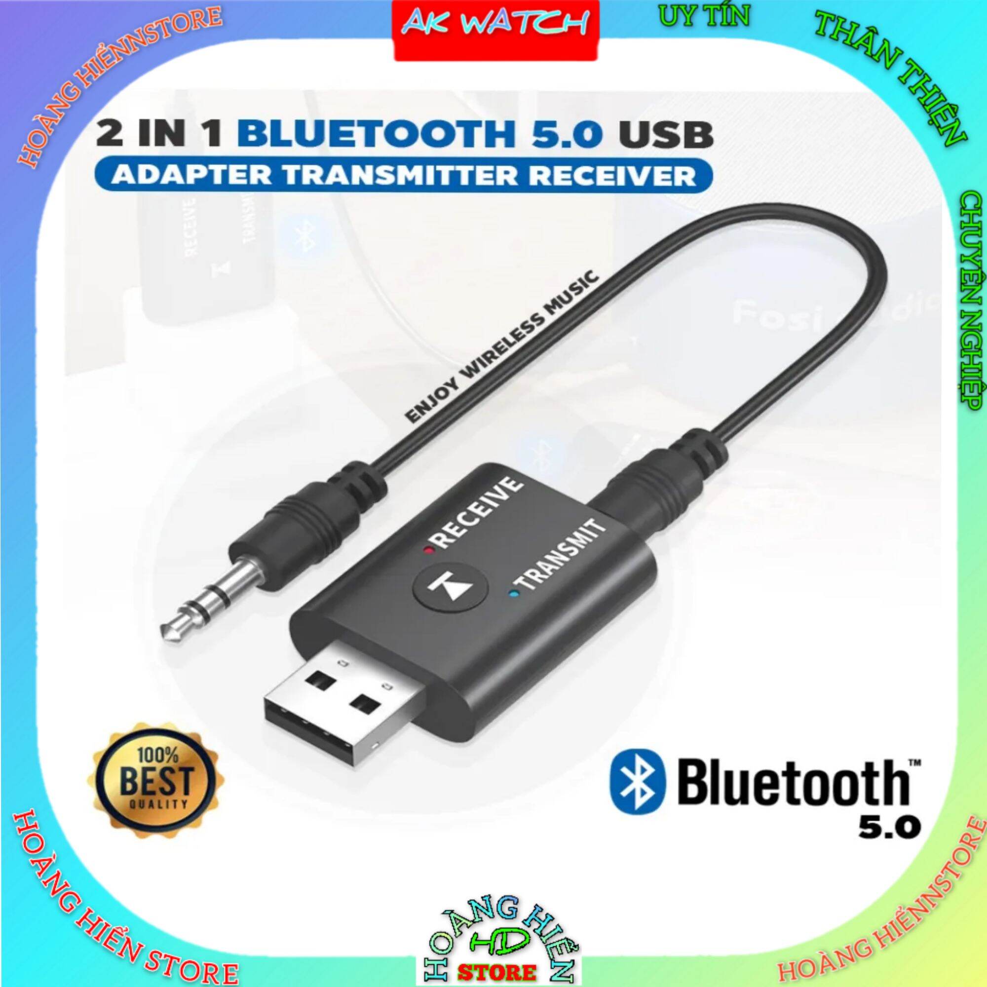 Thiết bị thu phát Bluetooth 2 chiều, kết nối tivi, máy tính, amply...