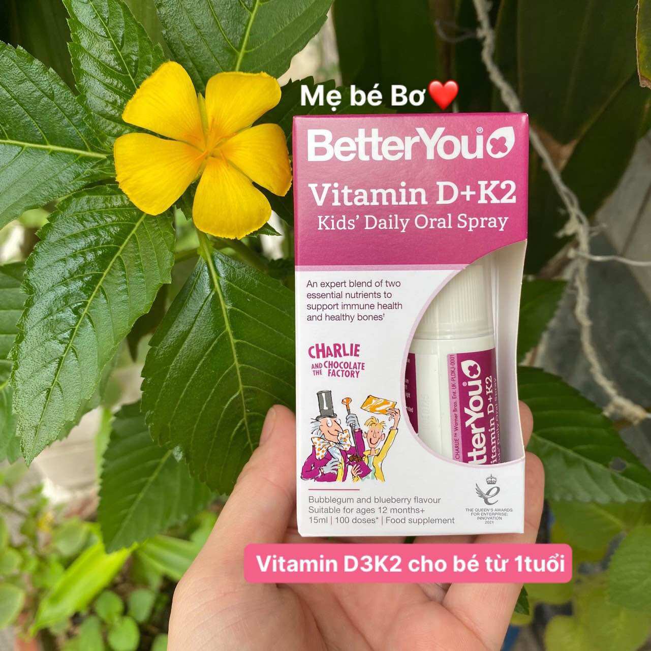 Vitamin d3k2 dạng xịt, vitamin d + k2 betteryou anh quốc cho bé 1-13tuổi