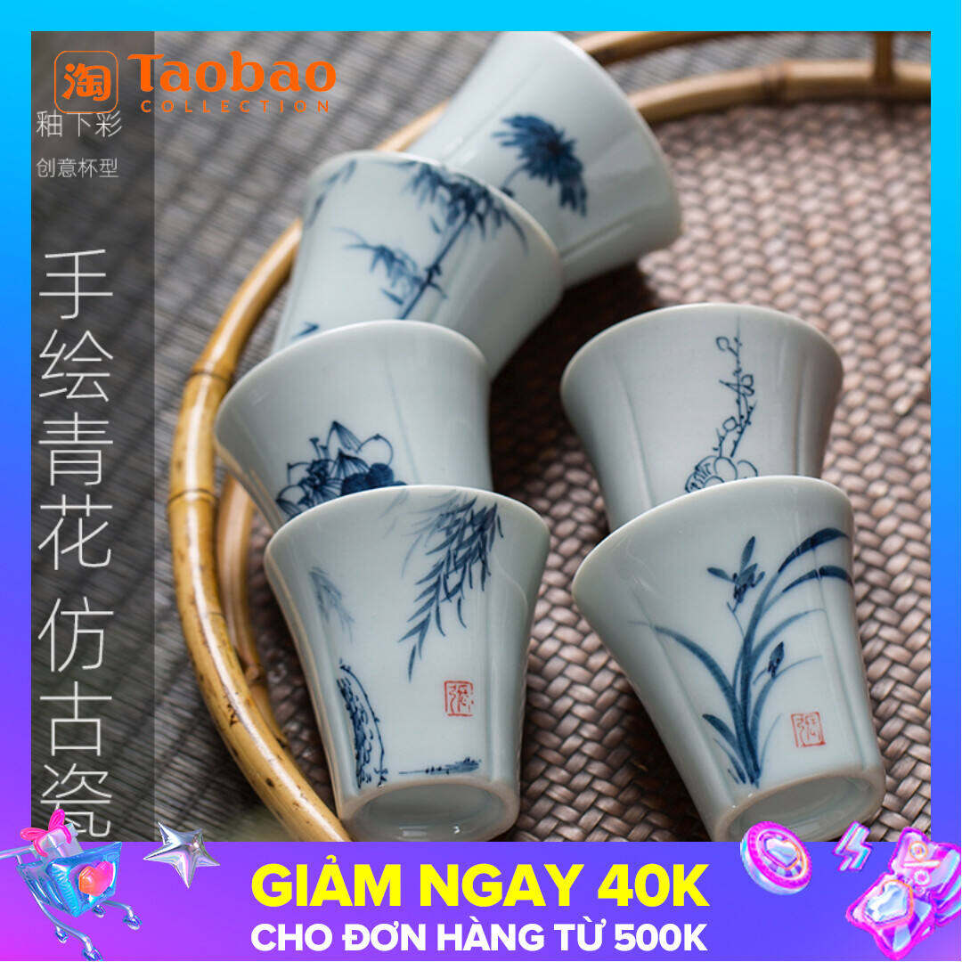 Cốc Trà Gốm Sứ Thanh Hoa Vẽ Tay Bộ Đồ Trà Kungfu Cỡ Nhỏ Cốc Trà Đạo Trà Đạo Đơn Cốc Đơn Cốc Chủ Nhân Kiểu Nhật