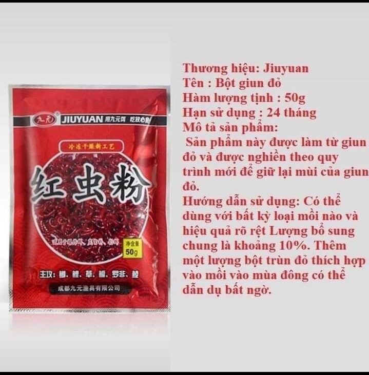 bột trùng quế, trùng chỉ chuyên câu chép, diếc, rô phi..