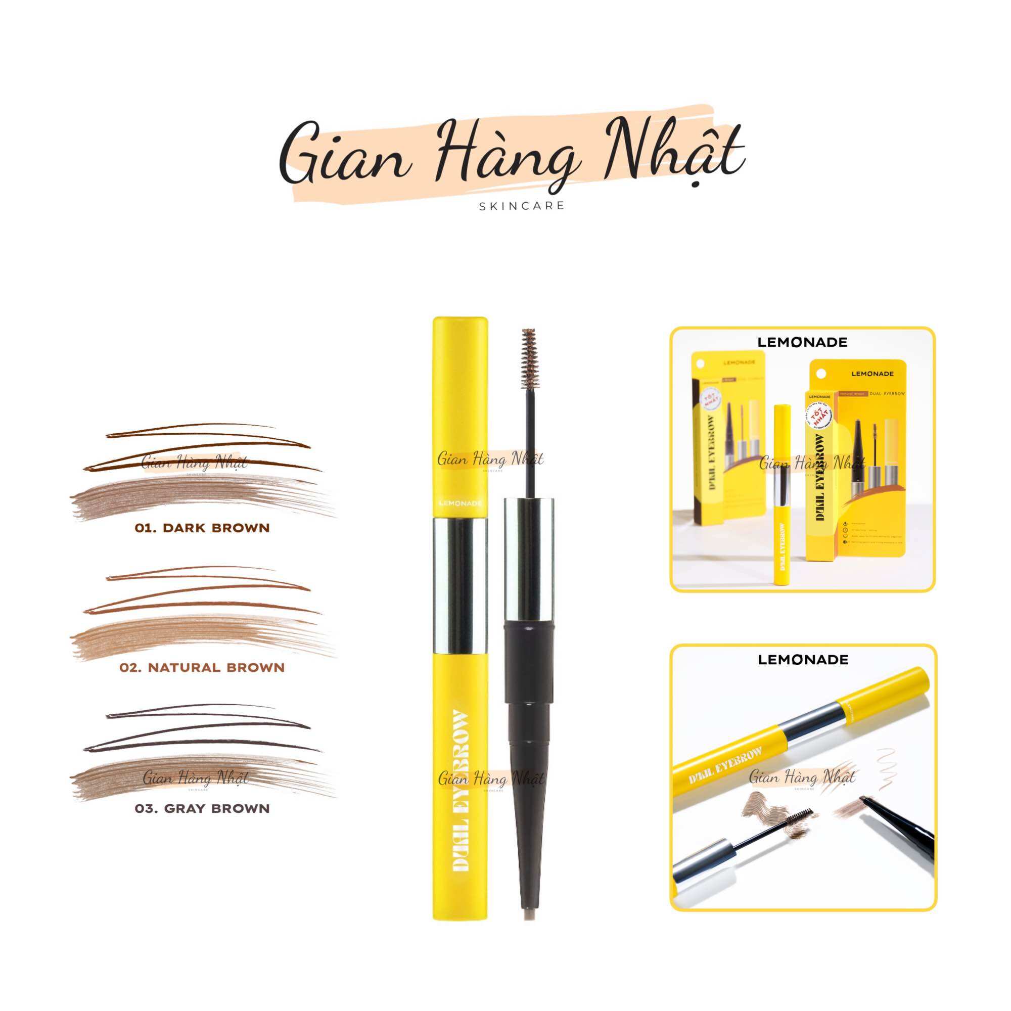Chì Kẻ Mày 2 Đầu Lemonade Want It Got It Dual Eyebrow 2.75g