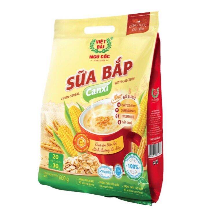 NGŨ CỐC SỮA BẮP CANXI VIỆT ĐÀI 600G