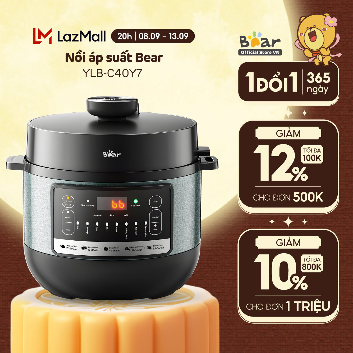 Nồi Áp Suất 4L Bear YLB-C40Y7 - Hàng Chính Hãng