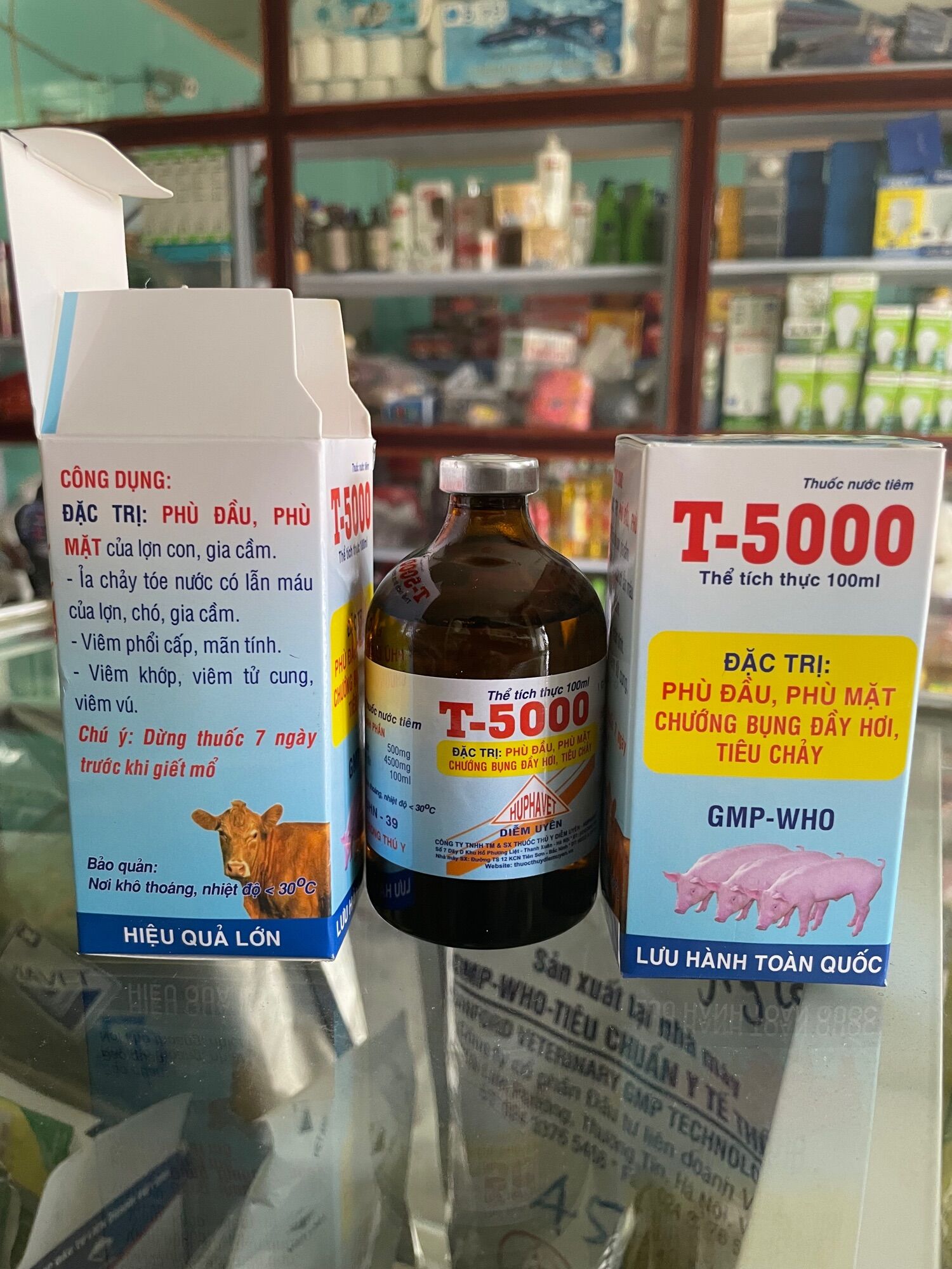 T5000 đặc tr i tiêu chảy heo con sưng phù đầu 100ml