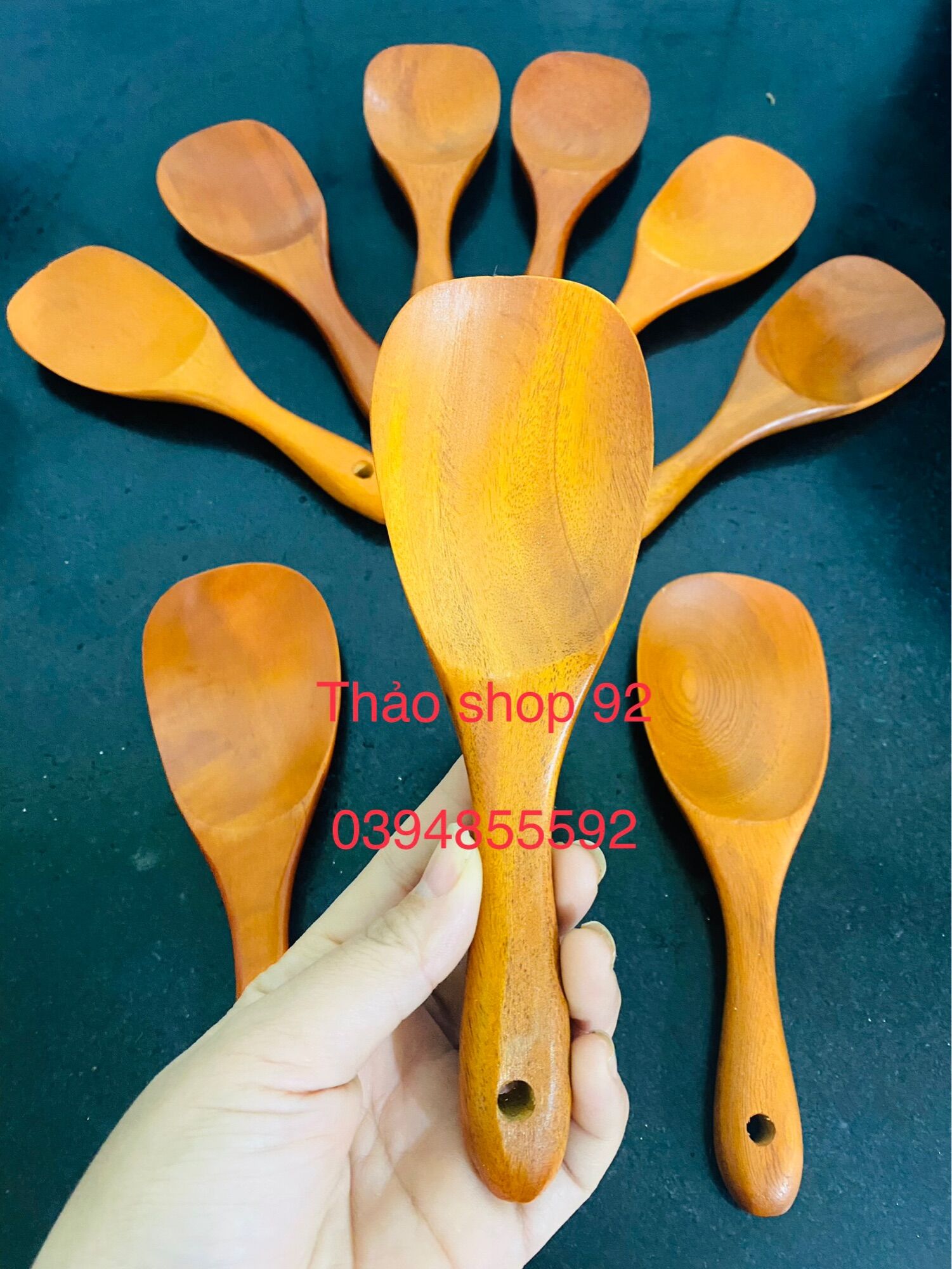 Muôi xới cơm-xẻng xào bằng gỗ
