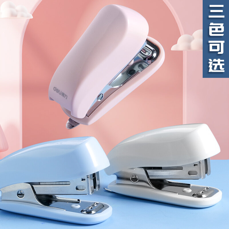 Deli Mini Small Sized Stapler Stapler Student Convenient Small Book Stapler Multi-Functional Book Ordering Bookbinding Machine Manual Simple Series Home Office Book Ordering Machine Small