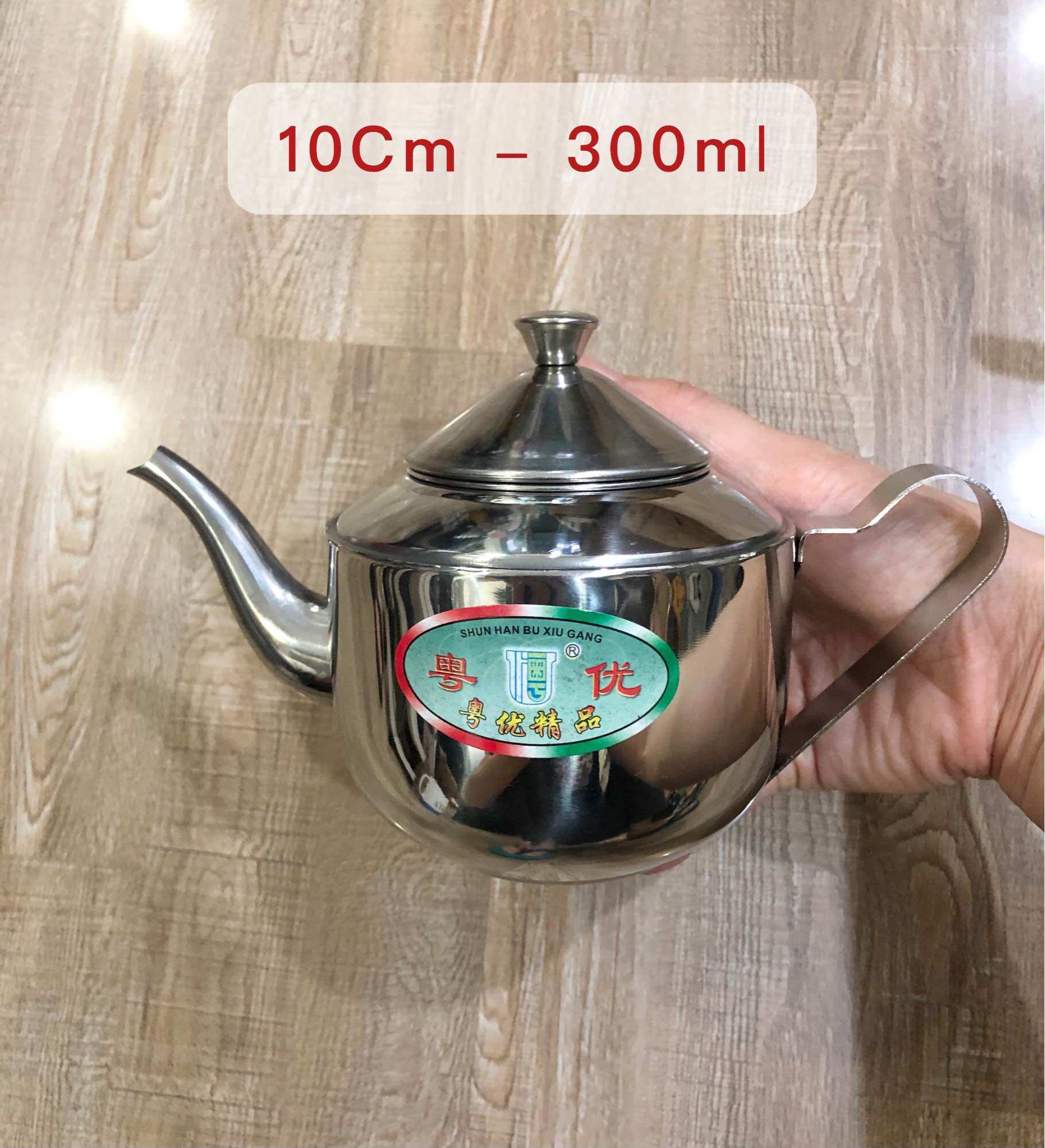 Ấm Trà Inox, Bình Pha Trà Inox Có Giỏ Lược Size 10 - 11 - 12Cm