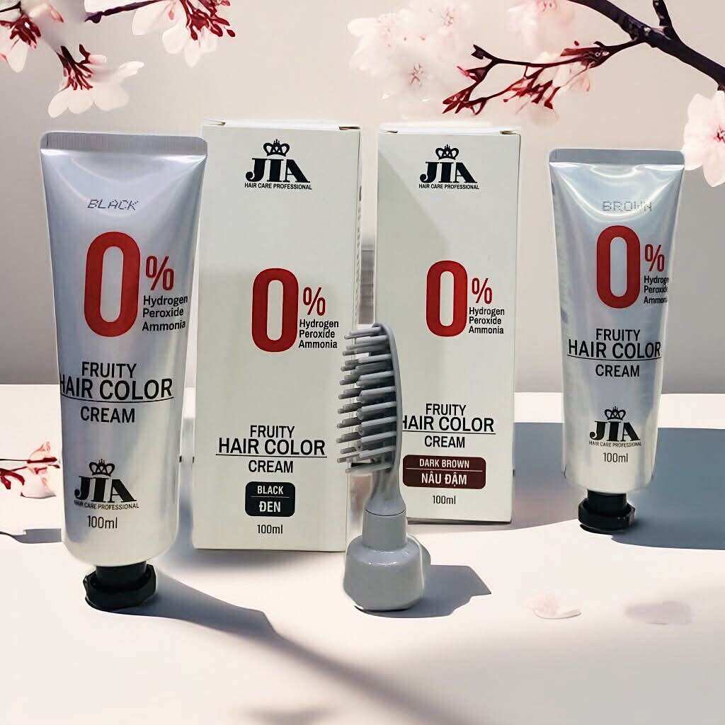 KEM NHUỘM TÓC PHỦ BẠC JIA KÈM LƯỢC THẢO DƯỢC KHÔNG KÍCH ỨNG DA ĐẦU 100ML