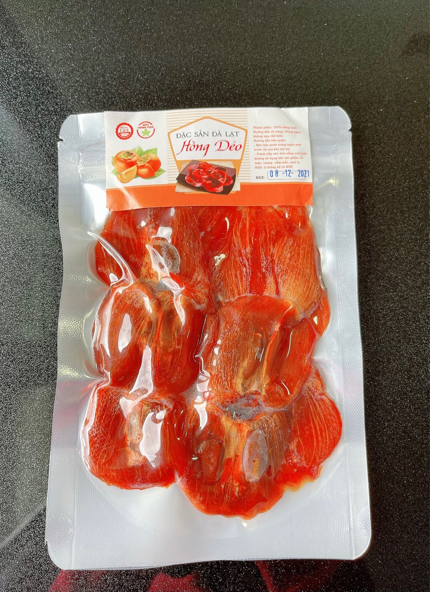 Hồng Chẻ Sấy Dẻo Đà Lạt – Dẻo Mềm Tự Nhiên – Không Đường | Moony Farm