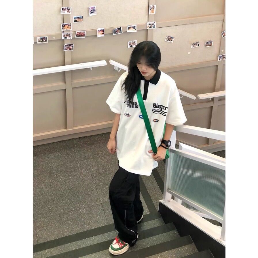 Áo polo form rộng tay lỡ - bla