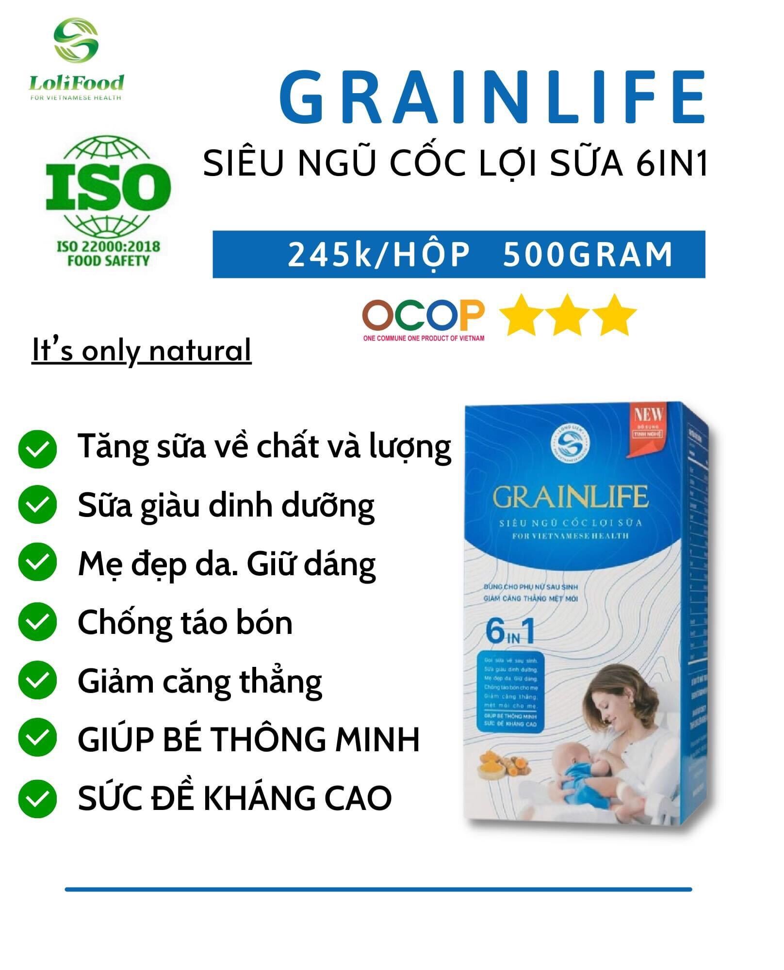 Ngũ cốc lợi sữa 6 in 1 grainlife 500gram
