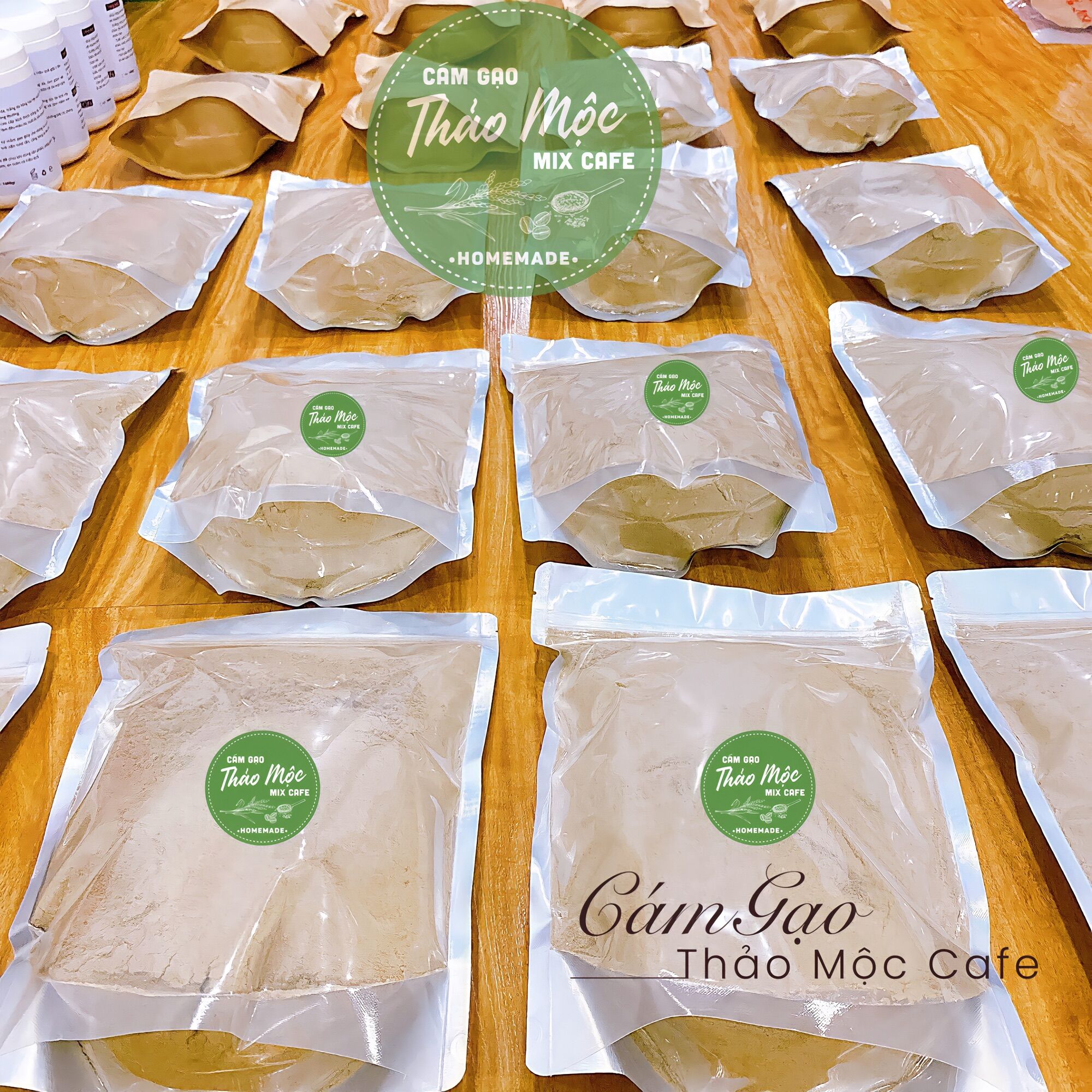Cám gạo thảo mộc mix cafe - túi 1 ký
