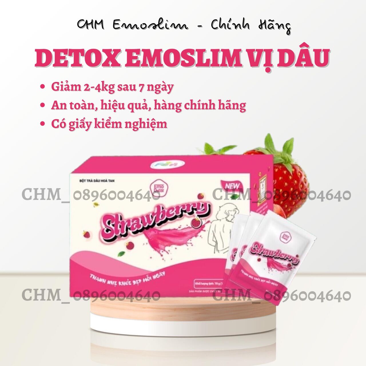 Nước Trái Cây Giảm Cân Emoslim Vị Dâu - Giảm cân an toàn, hiệu quả, giảm 1
