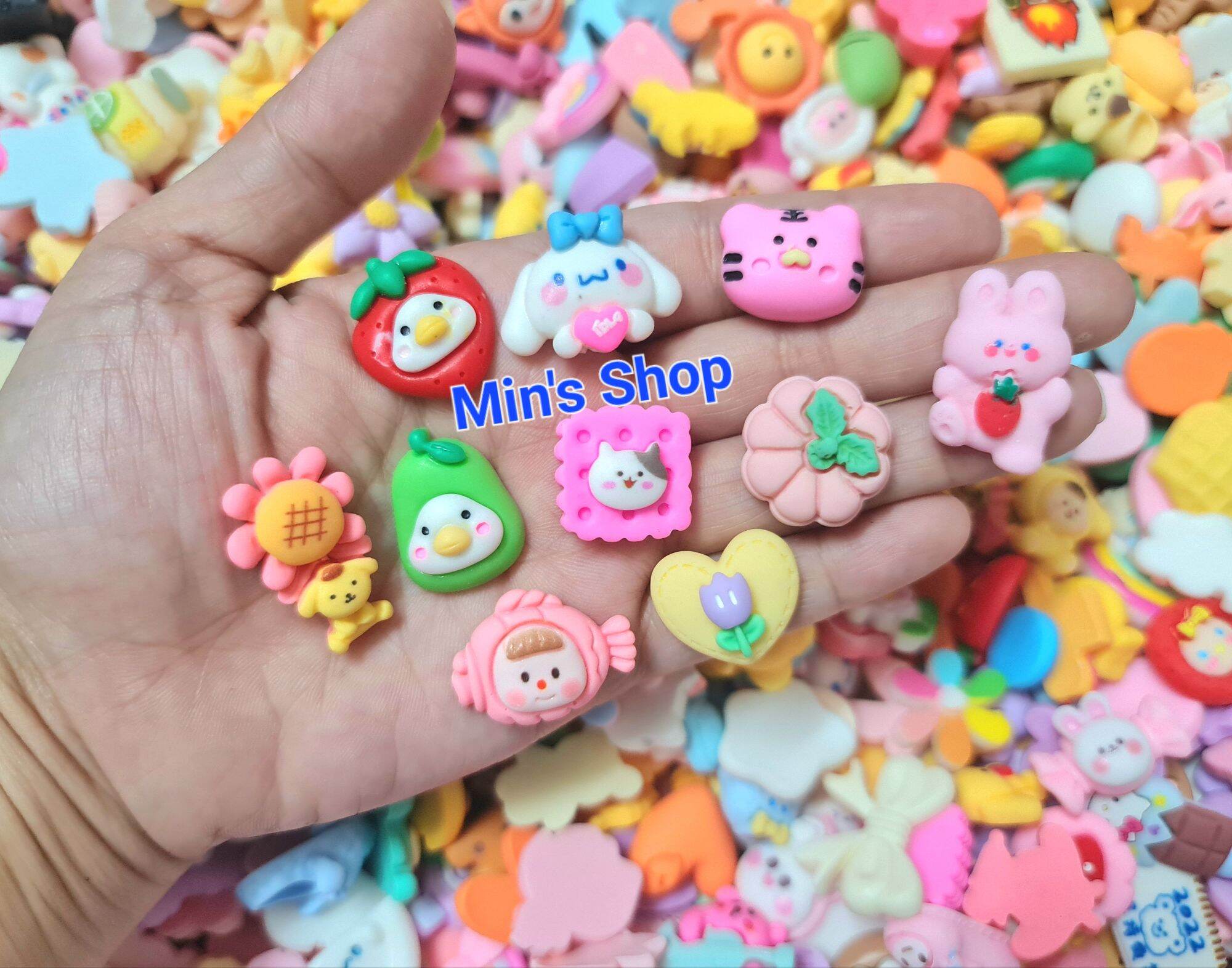 Set 50-100 charm/center dán ốp lưng, slime ,làm kẹp tóc